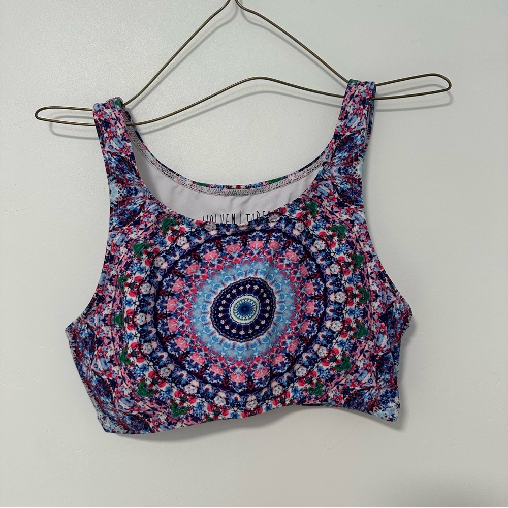 Vintage Wolven Colorful Mandala Print Sports Bra